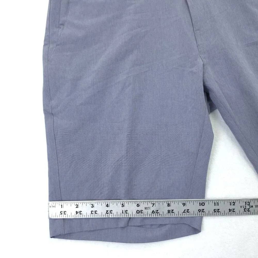 7Diamonds Aeroplane Performance Shorts Blue Mens Size 35 Flat Front